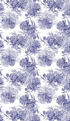 Fensterrollo für den Innenbereich mit blauem Blumenstrauß Motiv