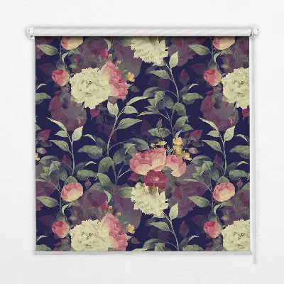 Fensterrollo mit Blumenmuster