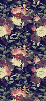 Fensterrollo mit Blumenmuster