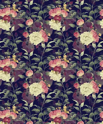 Fensterrollo mit Blumenmuster