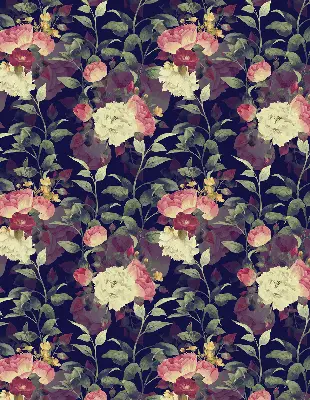 Fensterrollo mit Blumenmuster