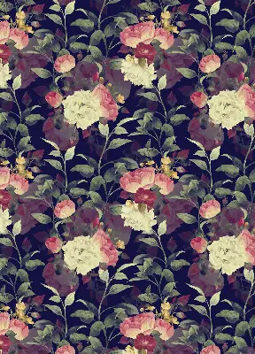 Fensterrollo mit Blumenmuster