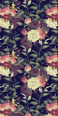 Fensterrollo mit Blumenmuster