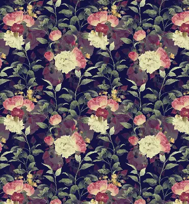 Fensterrollo mit Blumenmuster