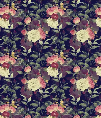 Fensterrollo mit Blumenmuster