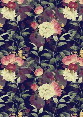 Fensterrollo mit Blumenmuster