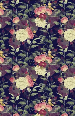 Fensterrollo mit Blumenmuster