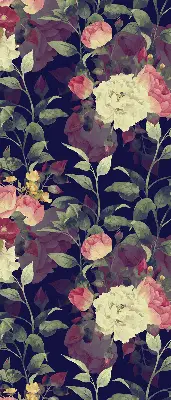 Fensterrollo mit Blumenmuster