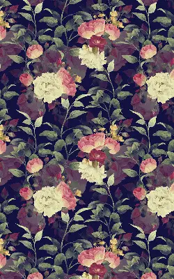 Fensterrollo mit Blumenmuster