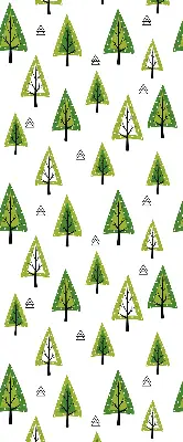 Fensterrollo mit Motiv gezeichneter Wald für den Innenbereich