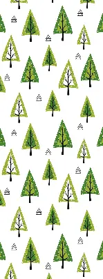 Fensterrollo mit Motiv gezeichneter Wald für den Innenbereich