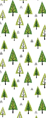 Fensterrollo mit Motiv gezeichneter Wald für den Innenbereich