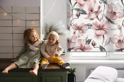 Rollo Fenster mit Motiv blühender Rosen