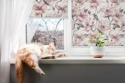 Rollo Fenster mit Motiv blühender Rosen
