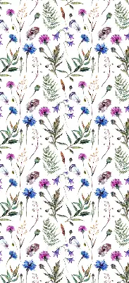 Rollo Fenster mit bunten Blumen