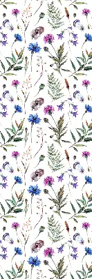 Rollo Fenster mit bunten Blumen