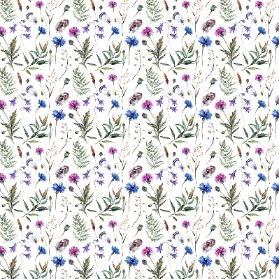 Rollo Fenster mit bunten Blumen