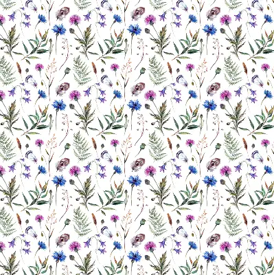 Rollo Fenster mit bunten Blumen