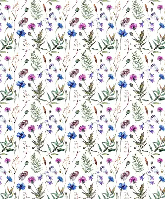 Rollo Fenster mit bunten Blumen