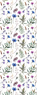 Rollo Fenster mit bunten Blumen