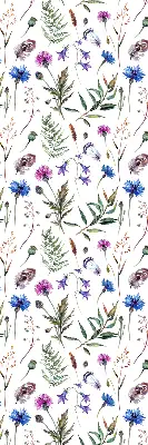 Rollo Fenster mit bunten Blumen