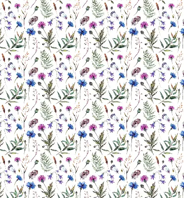 Rollo Fenster mit bunten Blumen