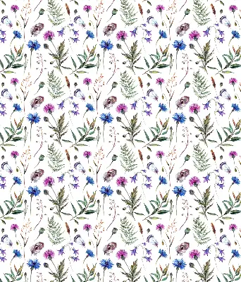 Rollo Fenster mit bunten Blumen