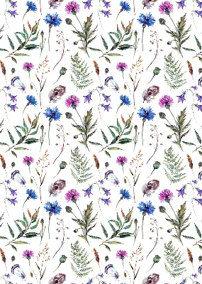 Rollo Fenster mit bunten Blumen