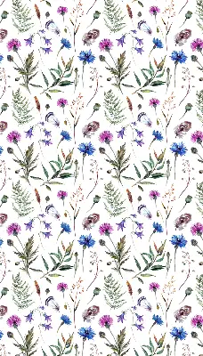 Rollo Fenster mit bunten Blumen