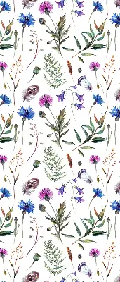 Rollo Fenster mit bunten Blumen