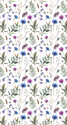 Rollo Fenster mit bunten Blumen
