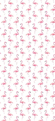 Fensterrollo mit Flamingomotiv