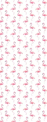Fensterrollo mit Flamingomotiv