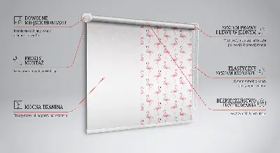 Fensterrollo mit Flamingomotiv