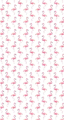 Fensterrollo mit Flamingomotiv