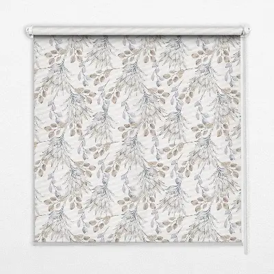 Fensterrollo mit Motiv blühender weißer Blumen