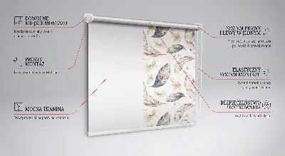 Fensterrollo innen mit Blättermotiv