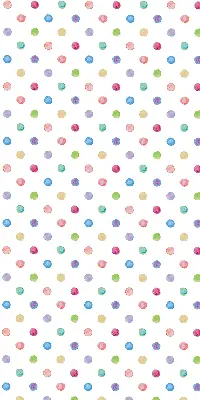 Fensterrollo mit bunten Punkten