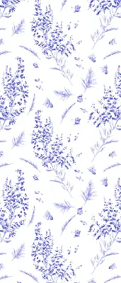 Rollo mit lila pflanzendruck