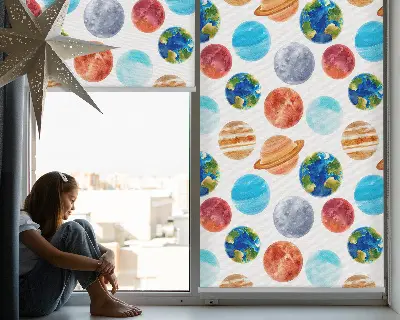 Rollo für Fenster mit Planetenmotiv