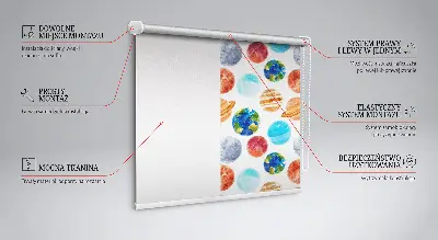 Rollo für Fenster mit Planetenmotiv
