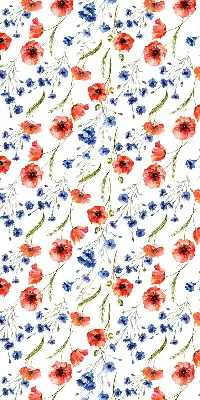 Fensterrollo mit Mohnblumenmotiv für den Innenbereich