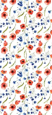 Fensterrollo mit Mohnblumenmotiv für den Innenbereich