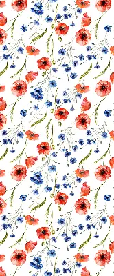Fensterrollo mit Mohnblumenmotiv für den Innenbereich