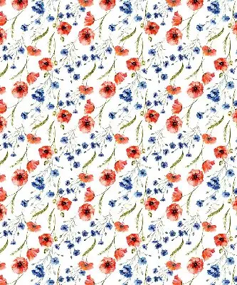 Fensterrollo mit Mohnblumenmotiv für den Innenbereich