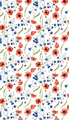 Fensterrollo mit Mohnblumenmotiv für den Innenbereich