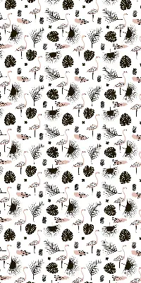 Fensterrollo mit Motiv von Flamingos und Blättern