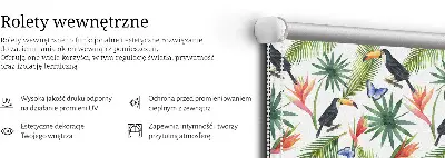 Rollo Fenster mit Motiv Tukane auf Blumen