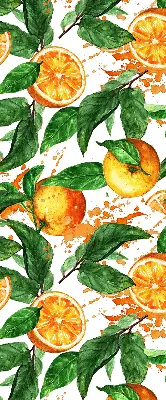 Fensterrollo für den Innenbereich mit Orangen und Blättern Motiv