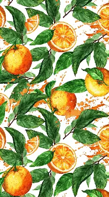 Fensterrollo für den Innenbereich mit Orangen und Blättern Motiv